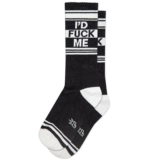 I'D FUCK ME, Unisex Gym Crew Socks (Made in the USA)