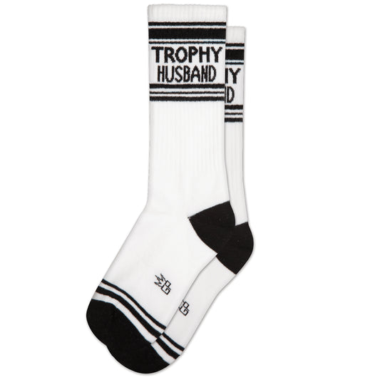 Trophy Husband, Unisex Gym Crew Socks (Made in the USA)