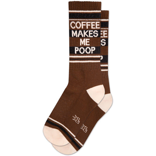 Coffee Makes Me Poop, Unisex Gym Crew Socks (Made in the USA)