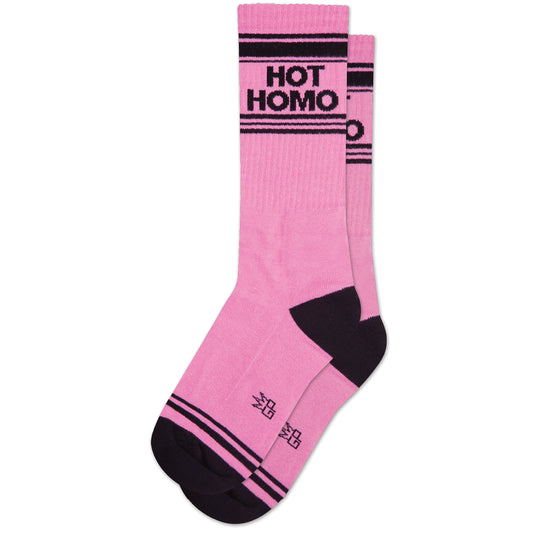 Hot Homo, Unisex Gym Crew Socks (Made in the USA)