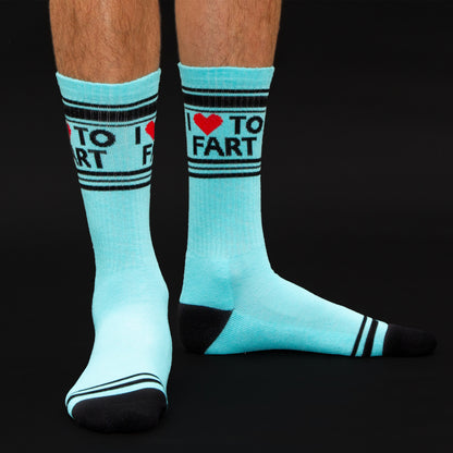 I Love to Fart, Unisex Gym Crew Socks (Made in the USA)