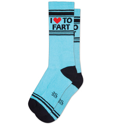 I Love to Fart, Unisex Gym Crew Socks (Made in the USA)