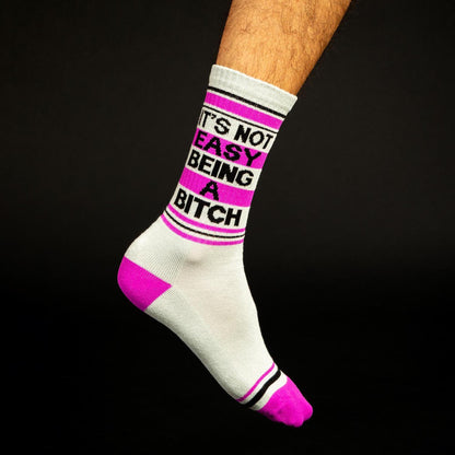 It's Not Easy Being a Bitch, Unisex Gym Crew Socks (Made in the USA)