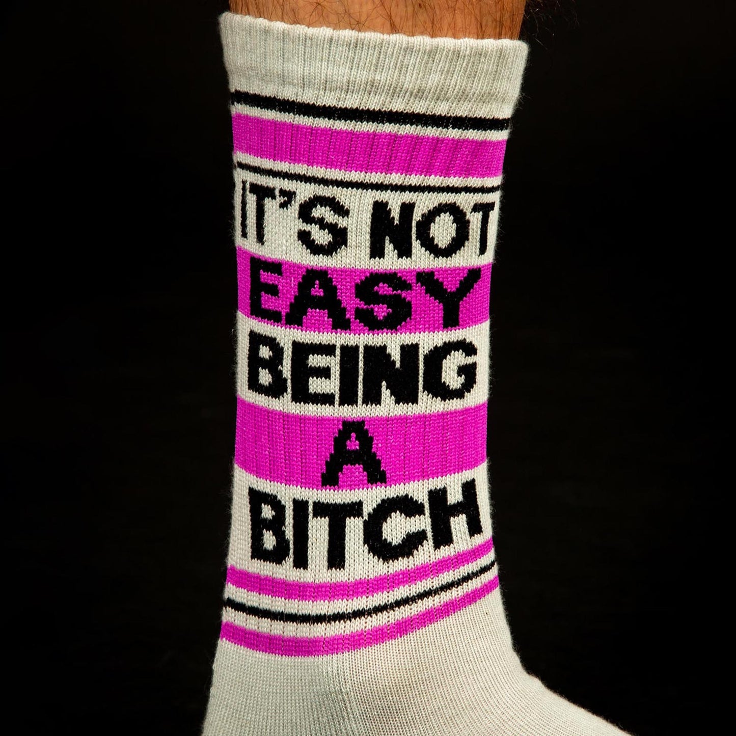 It's Not Easy Being a Bitch, Unisex Gym Crew Socks (Made in the USA)