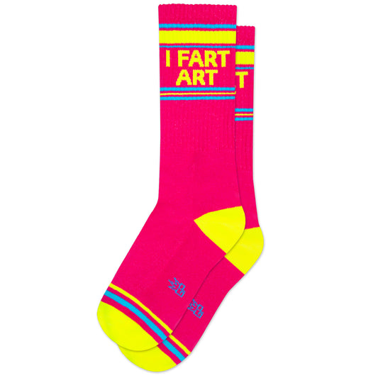 I Fart Art, Unisex Gym Crew Socks (Made in the USA)