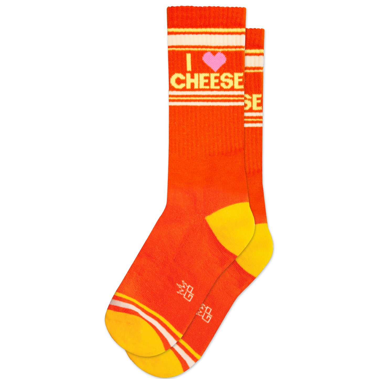 I Love Cheese, Unisex Gym Crew Socks (Made in the USA)