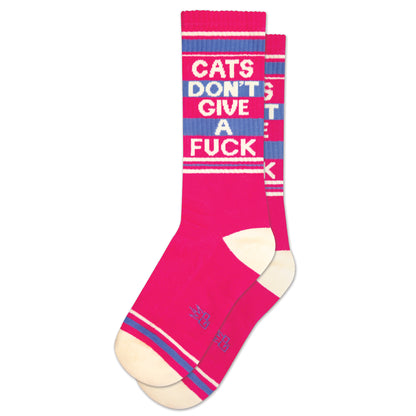 Cats Don't Give a Fuck, Unisex Gym Crew Socks (Made in the USA)