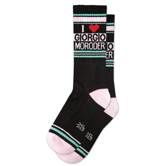 I ❤️ Giorgio Moroder, Unisex Gym Crew Socks (Made in the USA)