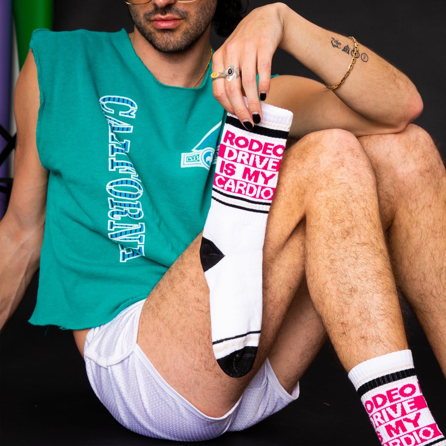 Rodeo Drive Is My Cardio, Unisex Gym Crew Socks (Made in the USA)