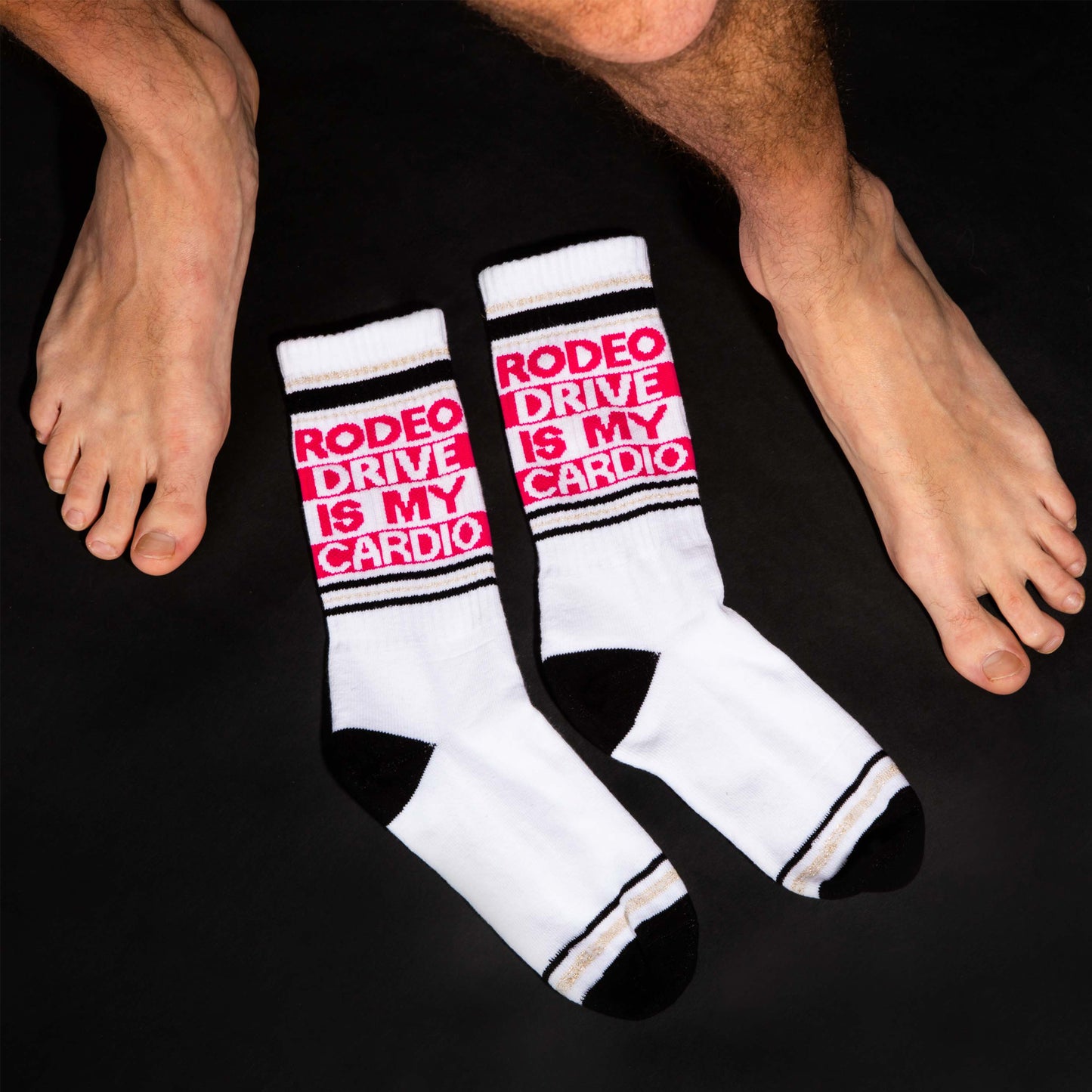 Rodeo Drive Is My Cardio, Unisex Gym Crew Socks (Made in the USA)