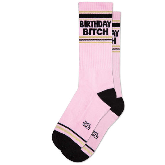 Birthday Bitch, Unisex Gym Crew Socks (Made in the USA)