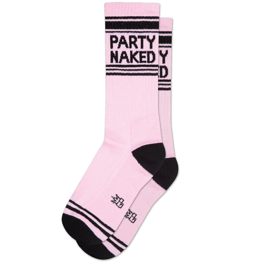 PARTY NAKED, Unisex Gym Crew Socks (Made in the USA)