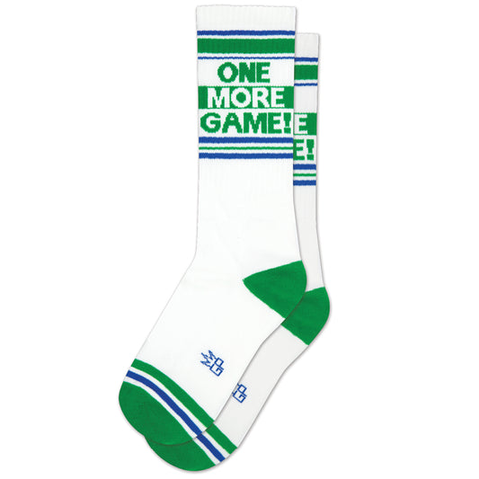 One More Game, Unisex Gym Crew Socks (Made in the USA)