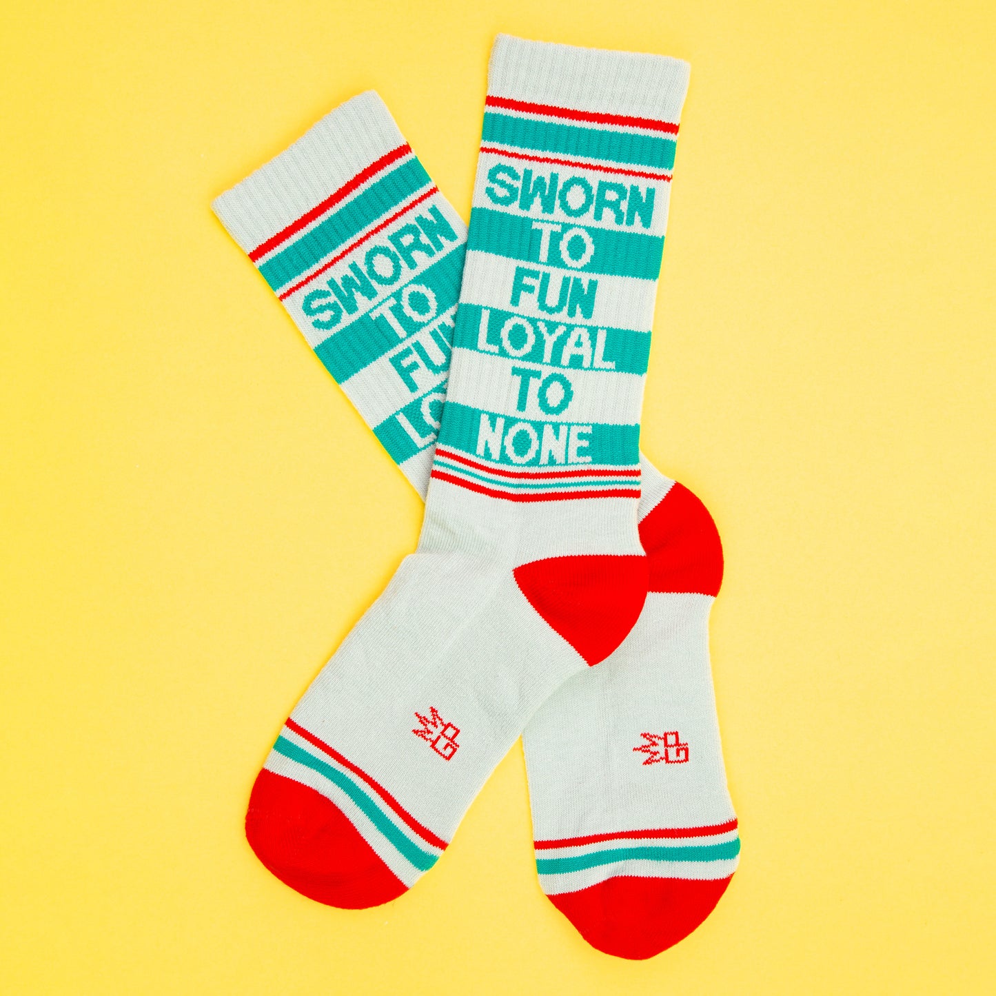 Sworn To Fun Loyal To None, Unisex Gym Crew Socks (Made in the USA)