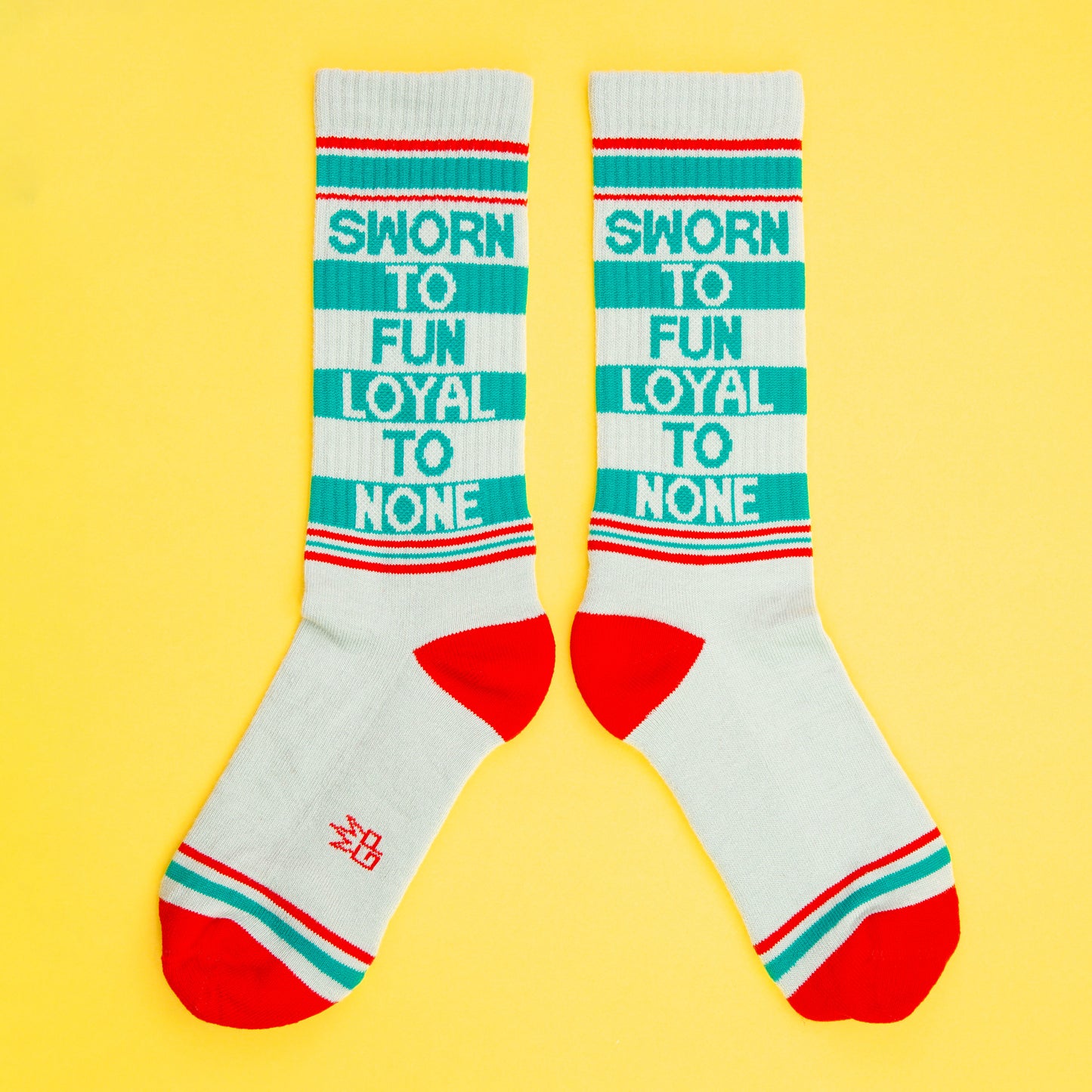 Sworn To Fun Loyal To None, Unisex Gym Crew Socks (Made in the USA)