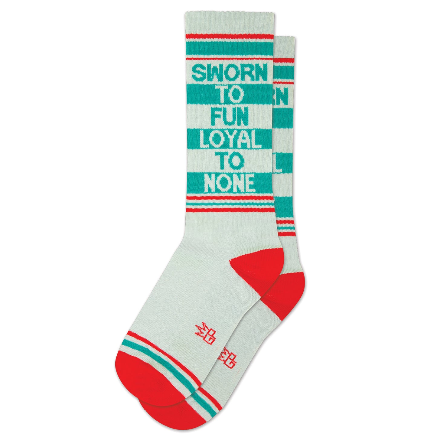 Sworn To Fun Loyal To None, Unisex Gym Crew Socks (Made in the USA)