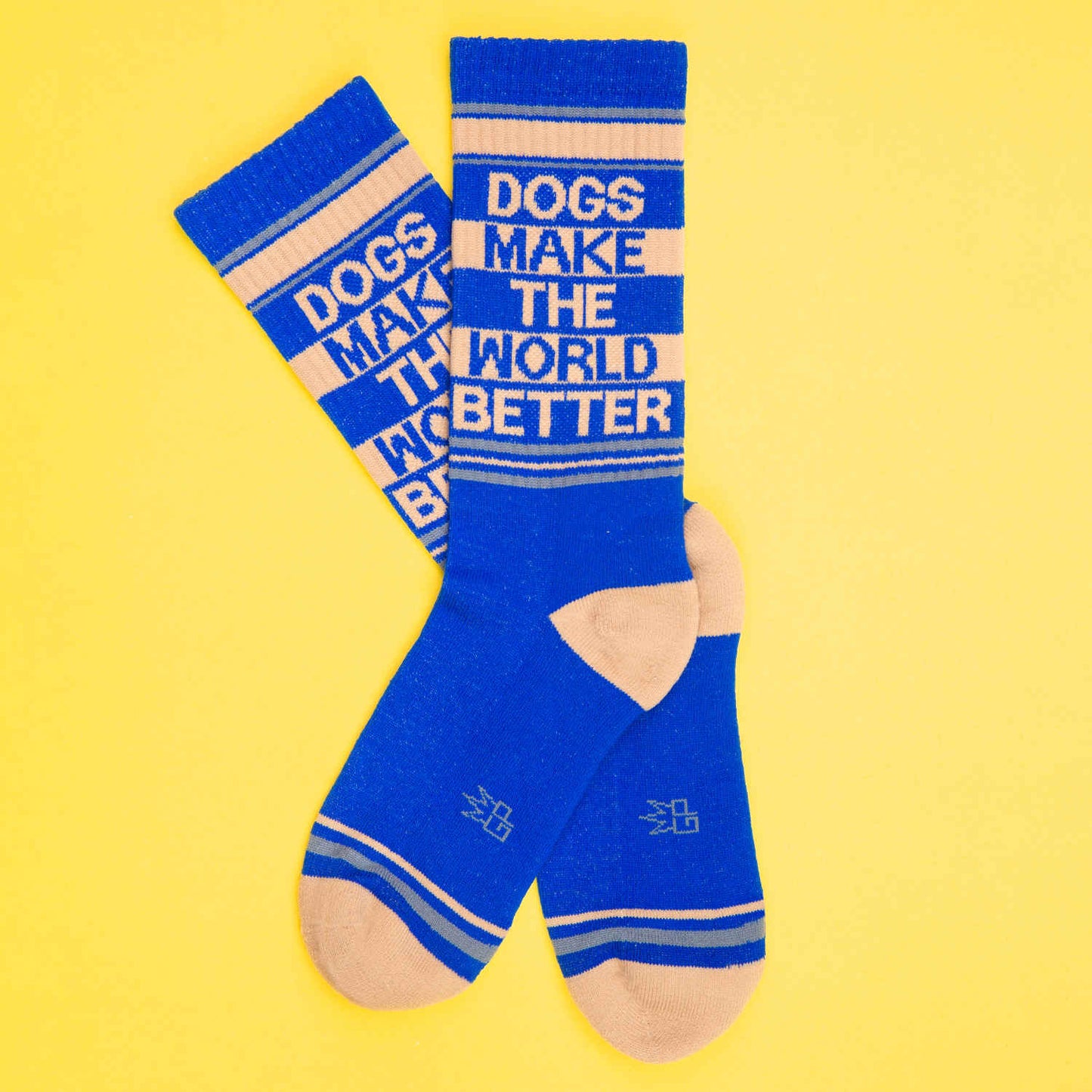 Dogs Make The World Better, Unisex Gym Crew Socks (Made in the USA)