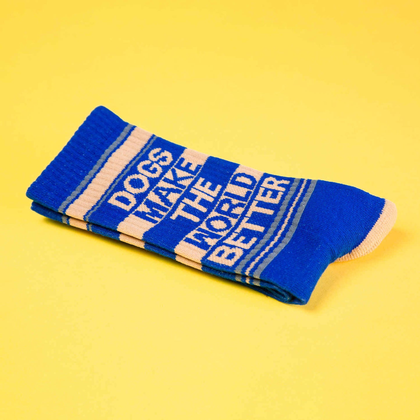 Dogs Make The World Better, Unisex Gym Crew Socks (Made in the USA)