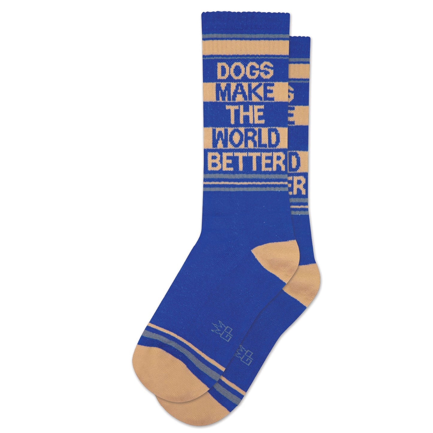 Dogs Make The World Better, Unisex Gym Crew Socks (Made in the USA)