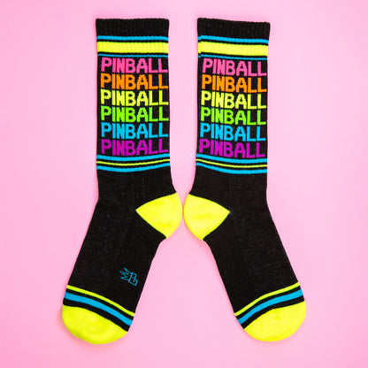 PINBALL, Unisex Gym Crew Socks (Made in the USA)