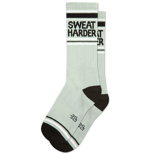 Sweat Harder, Unisex Gym Crew Socks (Made in the USA)