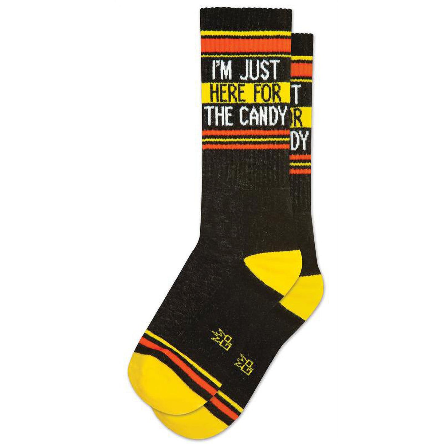 I'm Just Here for the Candy, Unisex Gym Crew Socks (Made in the USA)