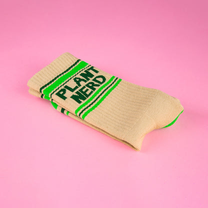 Plant Nerd, Unisex Gym Crew Socks (Made in the USA)