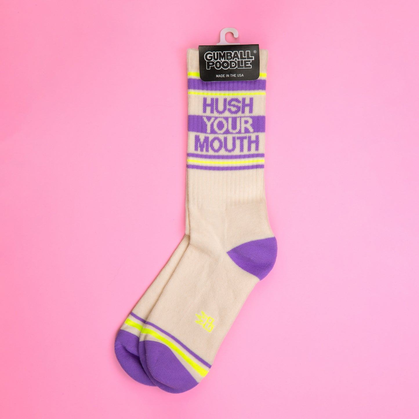 Hush Your Mouth, Unisex Gym Crew Socks (Made in the USA)