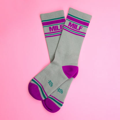 MILF, Unisex Gym Crew Socks (Made in the USA)