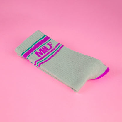 MILF, Unisex Gym Crew Socks (Made in the USA)