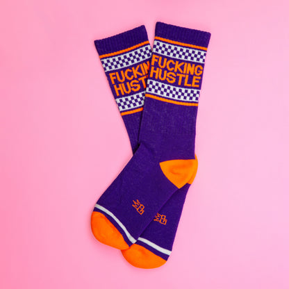 Fucking Hustle, Unisex Gym Crew Socks (Made in the USA)