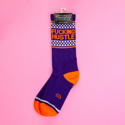 Fucking Hustle, Unisex Gym Crew Socks (Made in the USA)