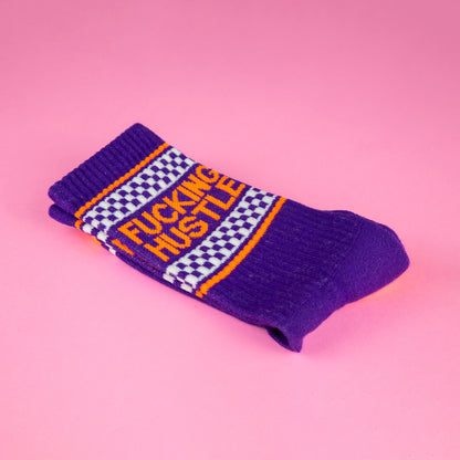 Fucking Hustle, Unisex Gym Crew Socks (Made in the USA)