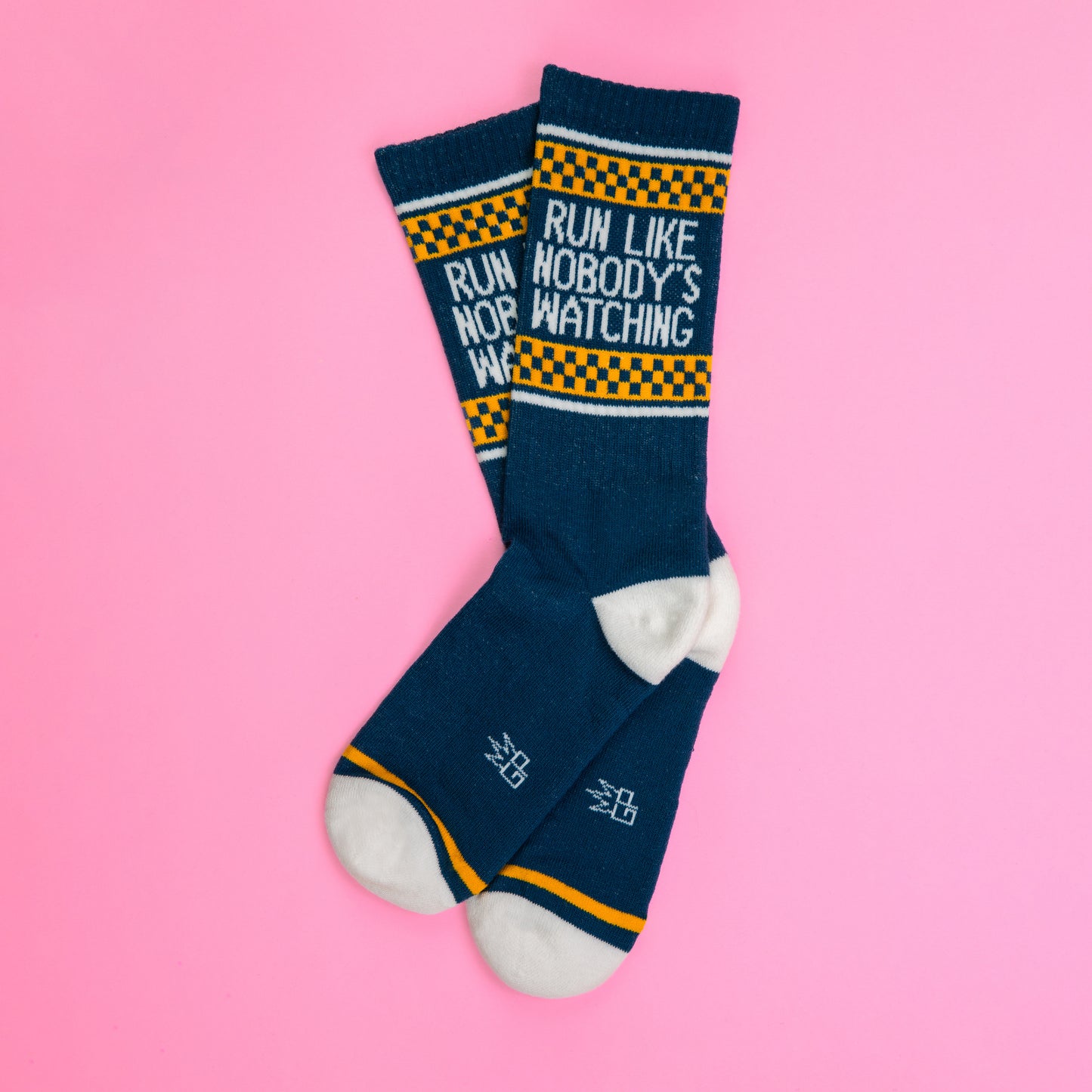 Run Like Nobody's Watching, Unisex Gym Crew Socks (Made in the USA)