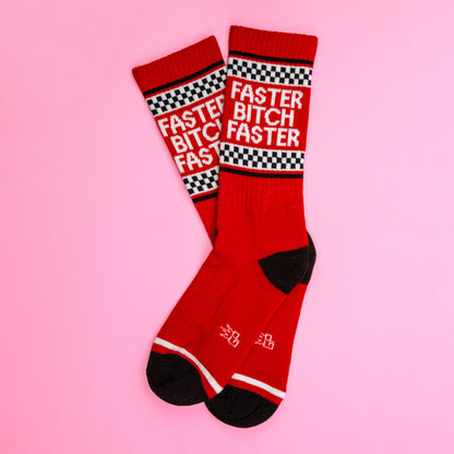 FASTER B FASTER, Unisex Gym Crew Socks (Made in the USA)