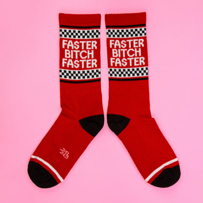 FASTER B FASTER, Unisex Gym Crew Socks (Made in the USA)