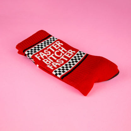 FASTER B FASTER, Unisex Gym Crew Socks (Made in the USA)