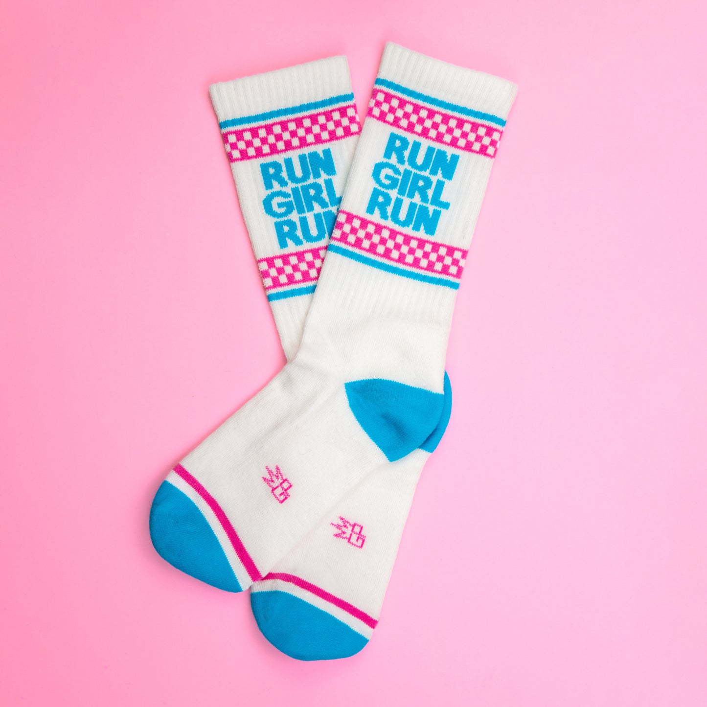 Run Girl Run, Unisex Gym Crew Socks (Made in the USA)