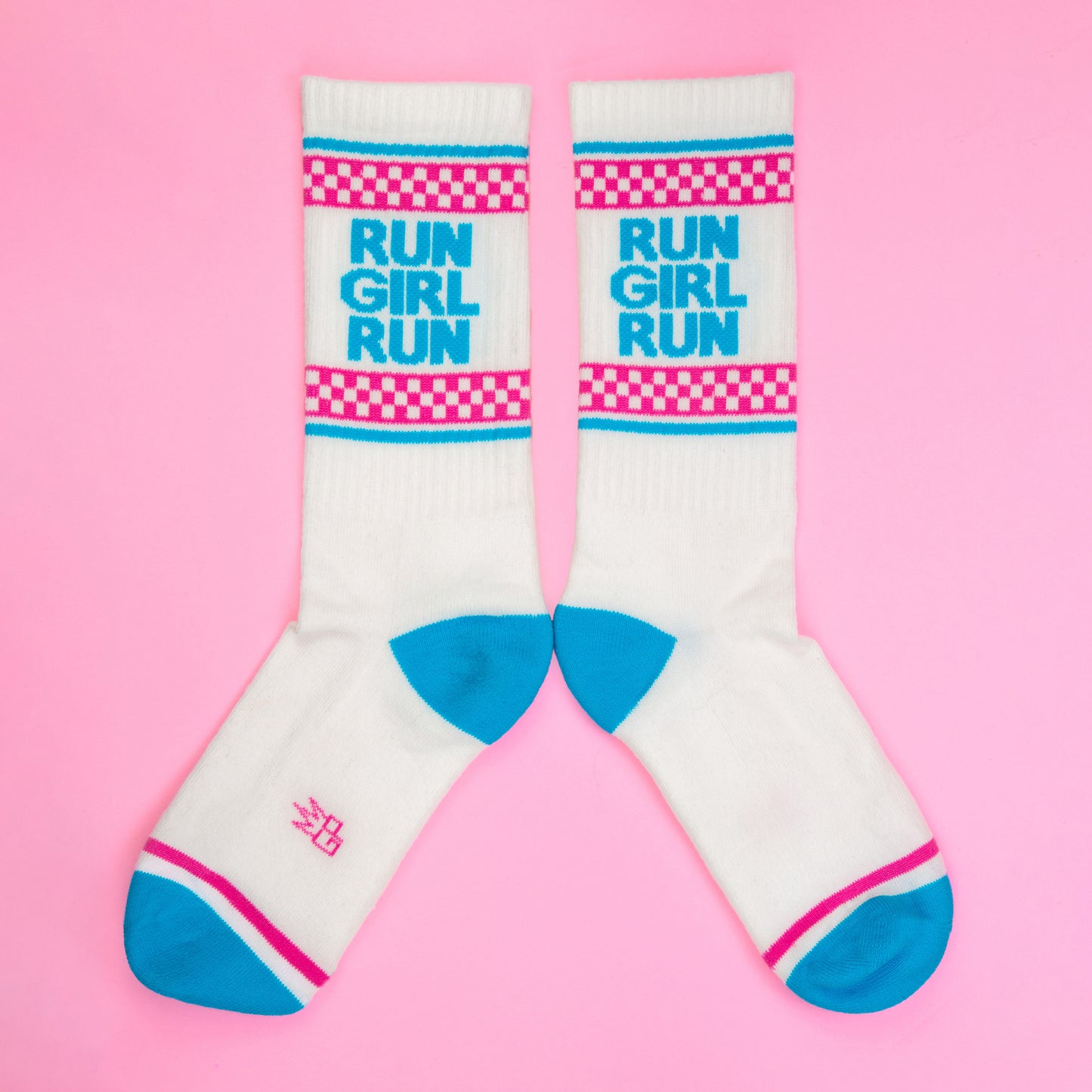 Run Girl Run, Unisex Gym Crew Socks (Made in the USA)