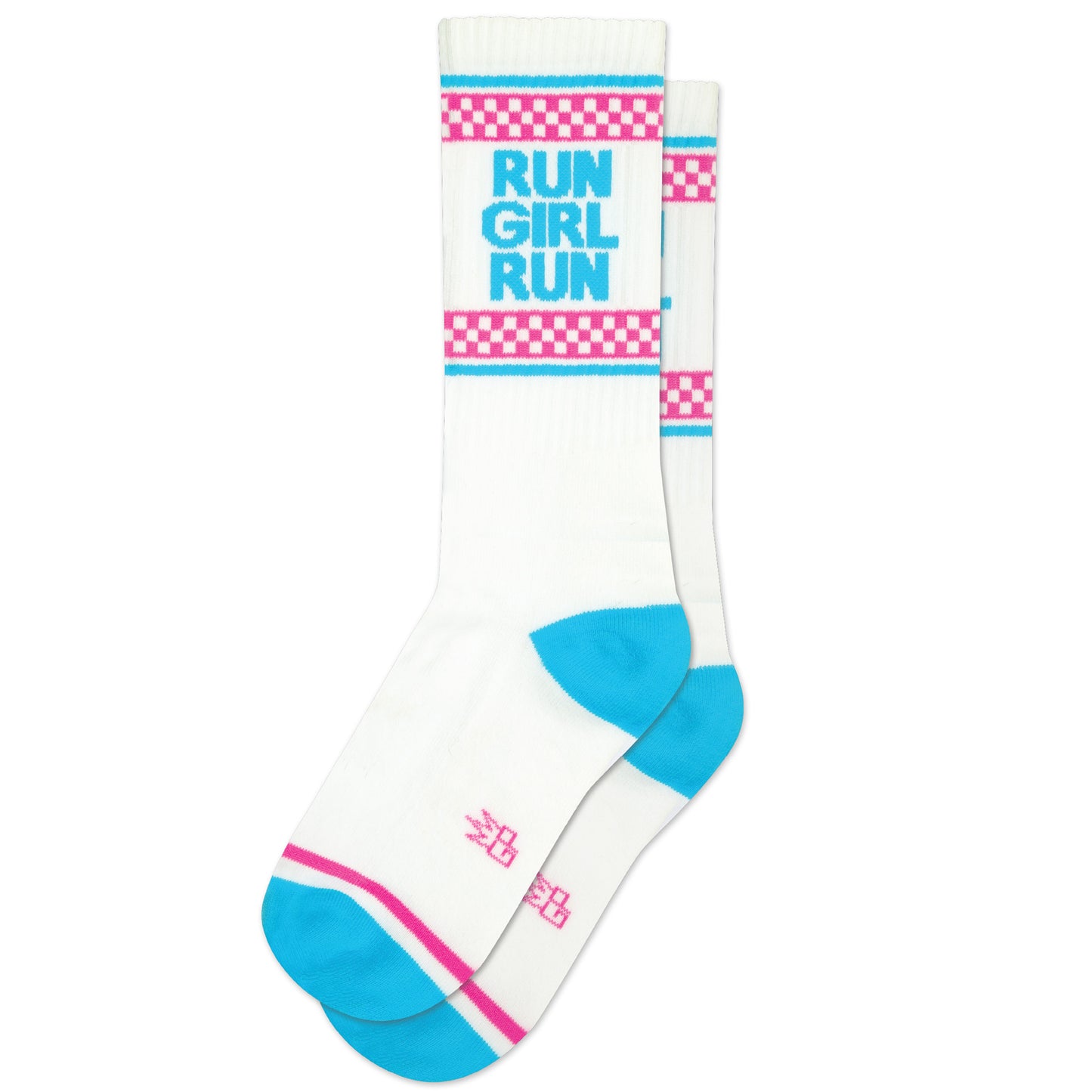 Run Girl Run, Unisex Gym Crew Socks (Made in the USA)