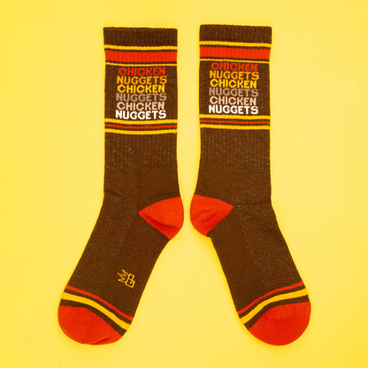 CHICKEN NUGGETS, Unisex Gym Crew Socks (Made in the USA)