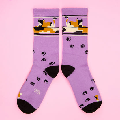 Cat Lovers Collection Ribbed Gym Crew Socks