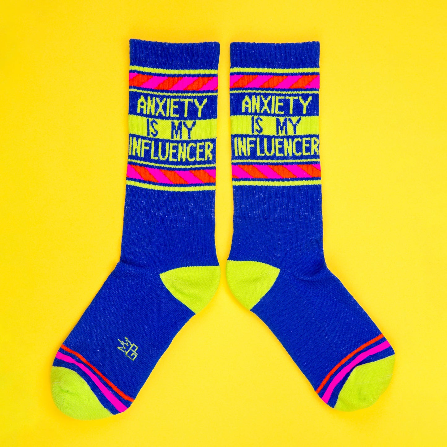 ANXIETY IS MY INFLUENCER Ribbed Gym Crew Socks