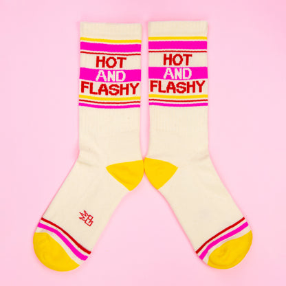 HOT AND FLASHY, Unisex Gym Crew Socks (Made in the USA)