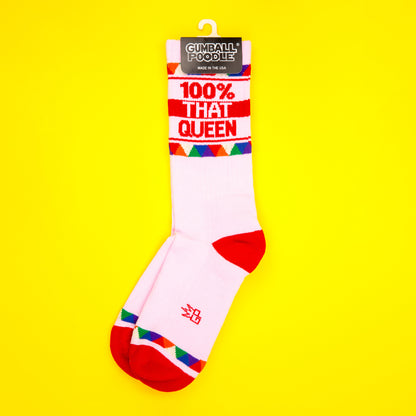 100% THAT QUEEN, Unisex Gym Crew Socks (Made in the USA)