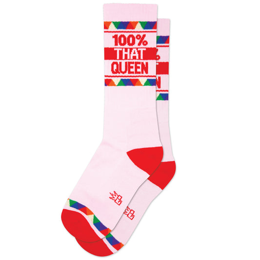 100% THAT QUEEN, Unisex Gym Crew Socks (Made in the USA)