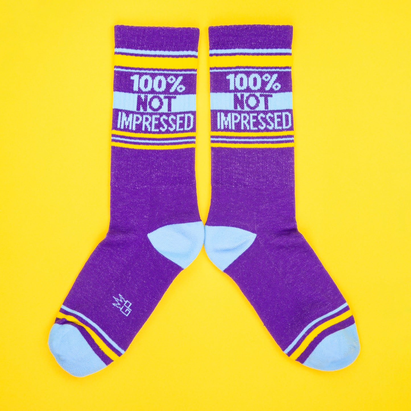 100% NOT IMPRESSED, Unisex Gym Crew Socks (Made in the USA)