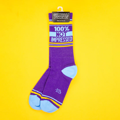 100% NOT IMPRESSED, Unisex Gym Crew Socks (Made in the USA)