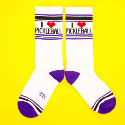 I LOVE PICKLEBALL, Unisex Gym Crew Socks (Made in the USA)