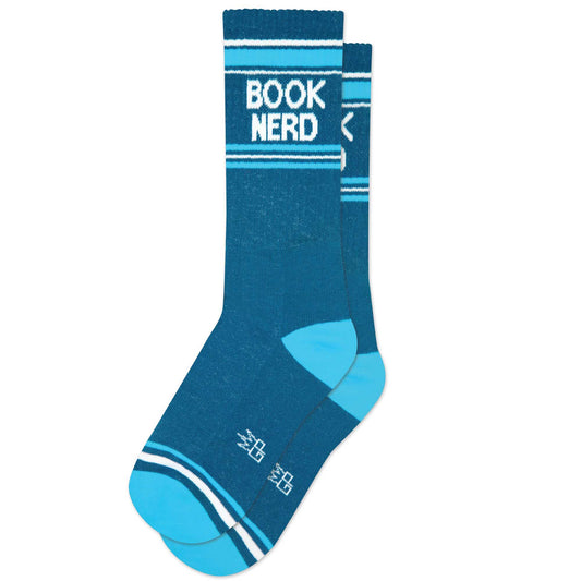 BOOK NERD, Unisex Gym Crew Socks (Made in the USA)